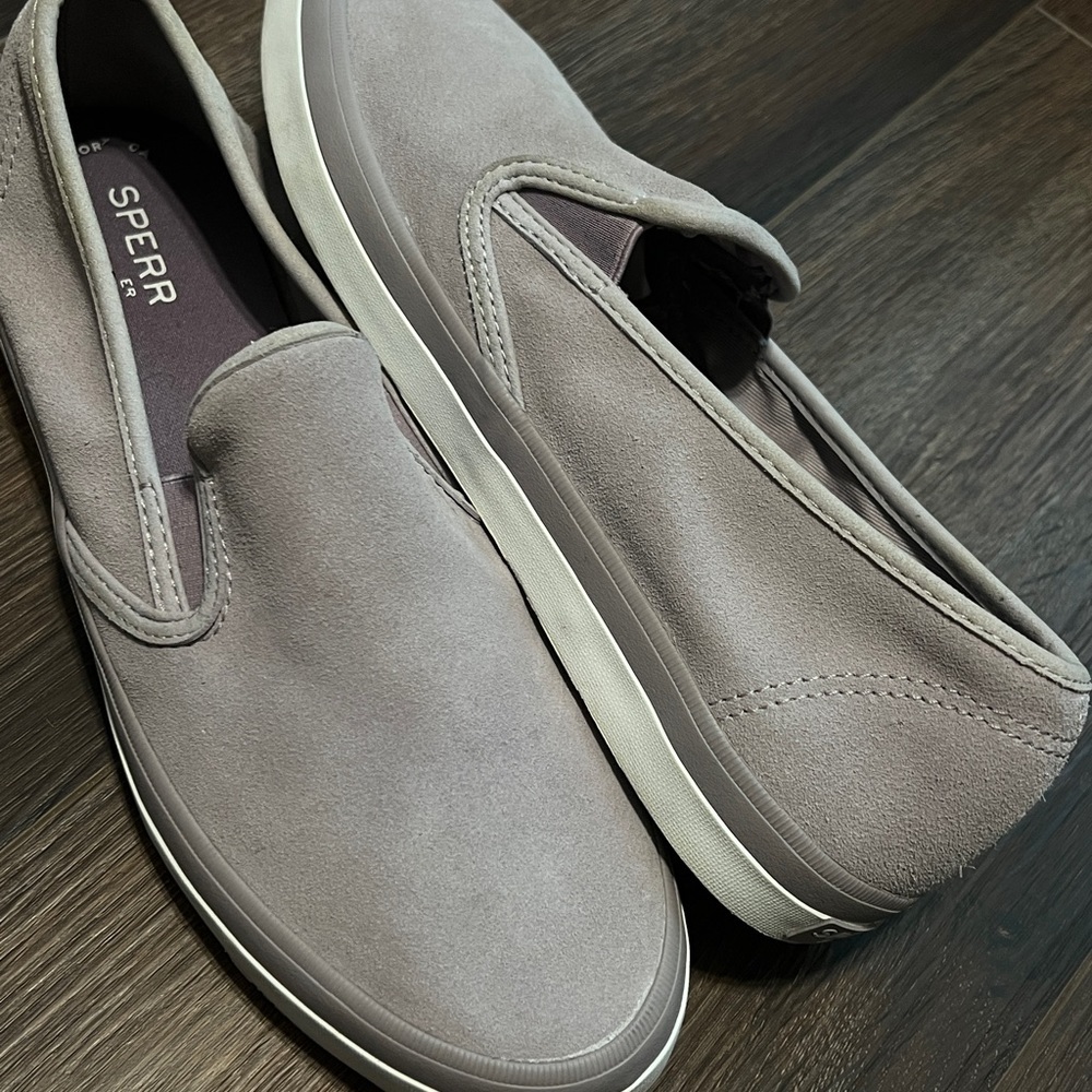 SPERRY Women's Crest Twin Gore Slip On Sneaker, Gray Size- 9.5